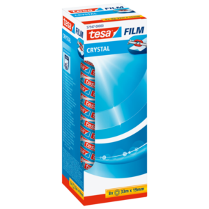 TOUR 8 ROULEAUX RUBAN ADHESIF TESAFILM CRYSTAL 19MMX33M TRANSPARENT