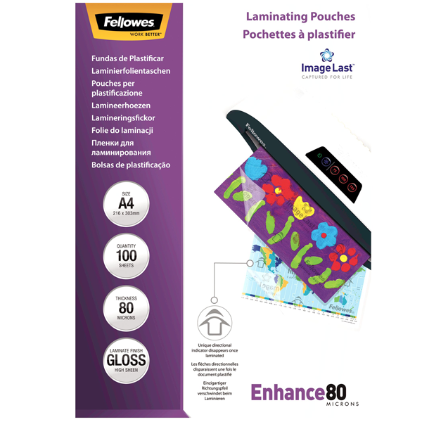 BOITE 100 POCHETTES PLASTIFICATION IMAGELAST A4 80 MICRONS BRILLANT