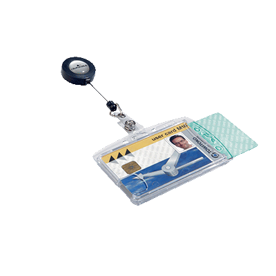 BOITE 10 KITS SIMPLE PORTE-CARTES SECURITE DURABLE SYSTEME ENROULEUR - FORMAT CARTE 54X85MM