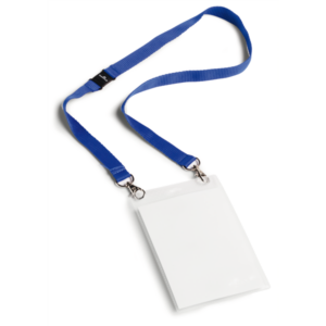 BOITE 10 KITS PORTE-BADGE ÉVÈNEMENTIEL A6 + LACET TEXTILE DUO BLEU DURABLE