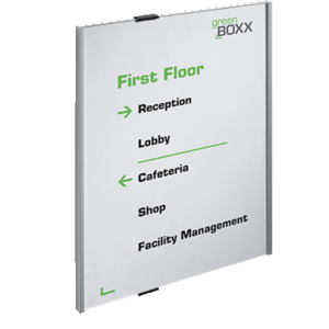 PLAQUE SIGNALETIQUE PORTE DURABLE INFO SIGN FORMAT A3 L42X29.7CM CADRE ALUMINIUM