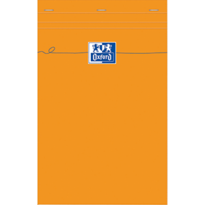 BLOC PERFORE OXFORD A4+ QUADRILLE 5X5MM 80 FEUILLES ORANGE