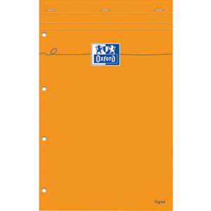 BLOC PERFORE OXFORD A4+ LIGNE 5X5MM 80 FEUILLES ORANGE