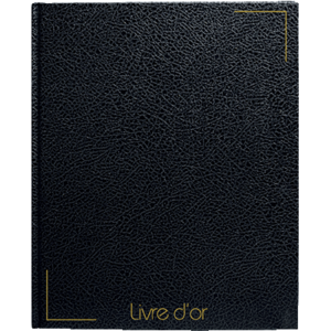 LIVRE D'OR BALACUIR FORMAT 260X205MM 128 PAGES NOIR DOS CARRE