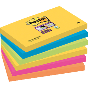 LOT 6 POST-IT SUPER STICKY 76X127MM COLLECTION RIO