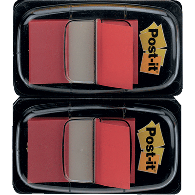 LOT 2 MARQUE-PAGES POST-IT ROUGE