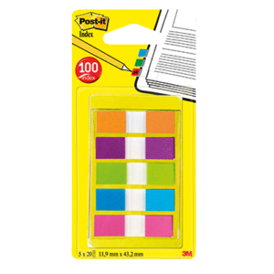 CARTE 5 DISTRIBUTEURS POST-IT MARQUE-PAGES NOMADES COLORIS VIFS
