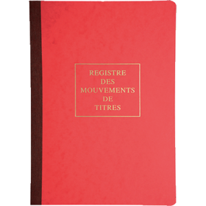 REGISTRE DES MOUVEMENTS DE TITRES FORMAT 29.7X21CM VERTICAL 40 PAGES