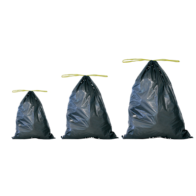 ROULEAU 20 SACS A DECHETS 100L NOIR A LIENS COULISSANTS