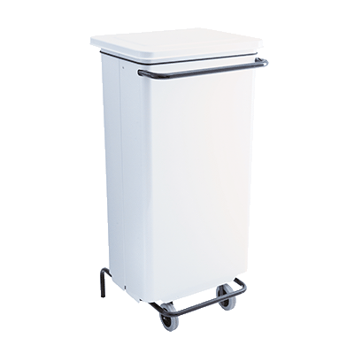 CONTENEUR MOBILE A PEDALE 110L BLANC