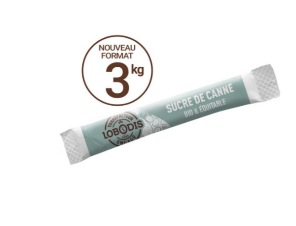Carton de 1000 bûchettes de sucre Bio - 3g