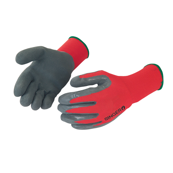 GANTS NYM15LG LATEX GRIS NYLON ROUGE/GRIS TAILLE 8
