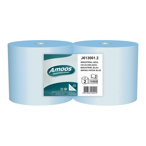 LOT 2 BOBINES AMOOS 100% CELLULOSE 1000 FORMATS 22 CM X 300 M BLEUES