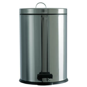 POUBELLE A PEDALE INOX BRILLANT AVEC BAC PLASTIQUE 5L