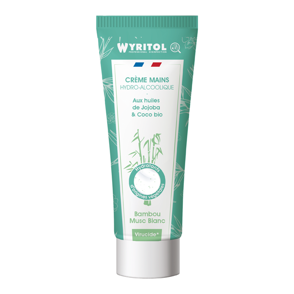 TUBE CREME HYDROALCOOLIQUE 75 ML - BAMBOU MUSC BLANC