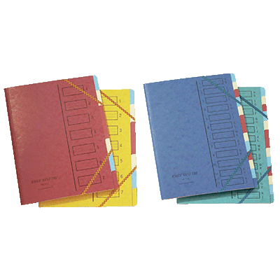 TRIEUR SERIE 17 DOS AGRAFE AVEC ELASTIQUE 7 COMPARTIMENTS COLORIS ASSORTIS