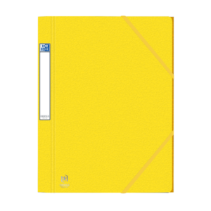 CHEMISE 3 RABATS ELASTIQUE EUROFOLIO JAUNE A4 CARTE GRAINE