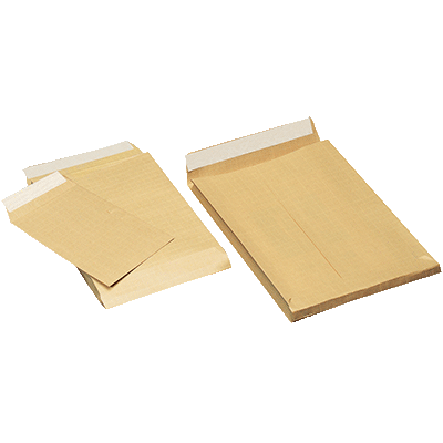 BOITE 50 POCHETTES KRAFT ARME A SOUFFLET 30MM 130G 340X465MM AUTOADHESIVE