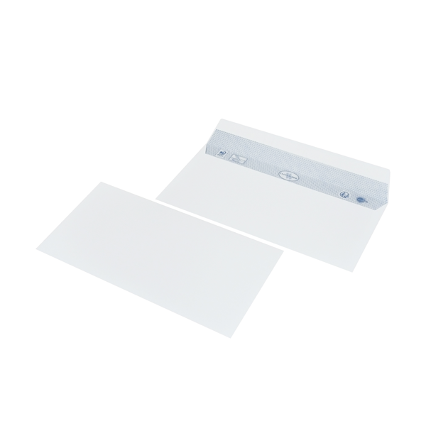BOITE 500 ENVELOPPES GAMME SUPERIEURE CLASSIC 90G FORMAT DL 110X220MM OUVERTURE FACILE AUTOADHESIVE BLANC