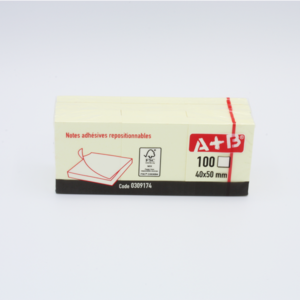 A+B LOT 12 BLOCS REPOSITIONNABLES 40X50MM JAUNE