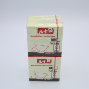A+B LOT 12 BLOCS REPOSITIONNABLES 75X75MM JAUNE
