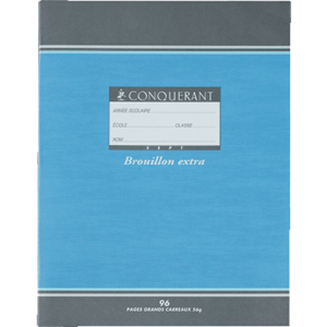 CAHIER BROUILLON CONQUERANT FORMAT 17X22CM SEYES 96 PAGES 56G