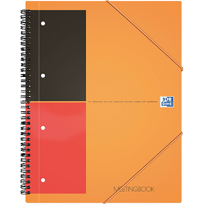 MEETINGBOOK 2 EN 1 OXFORD CAHIER-CHEMISE A4+ 160 PAGES DETACHABLES PERFORE QUADRILLE 5X5MM