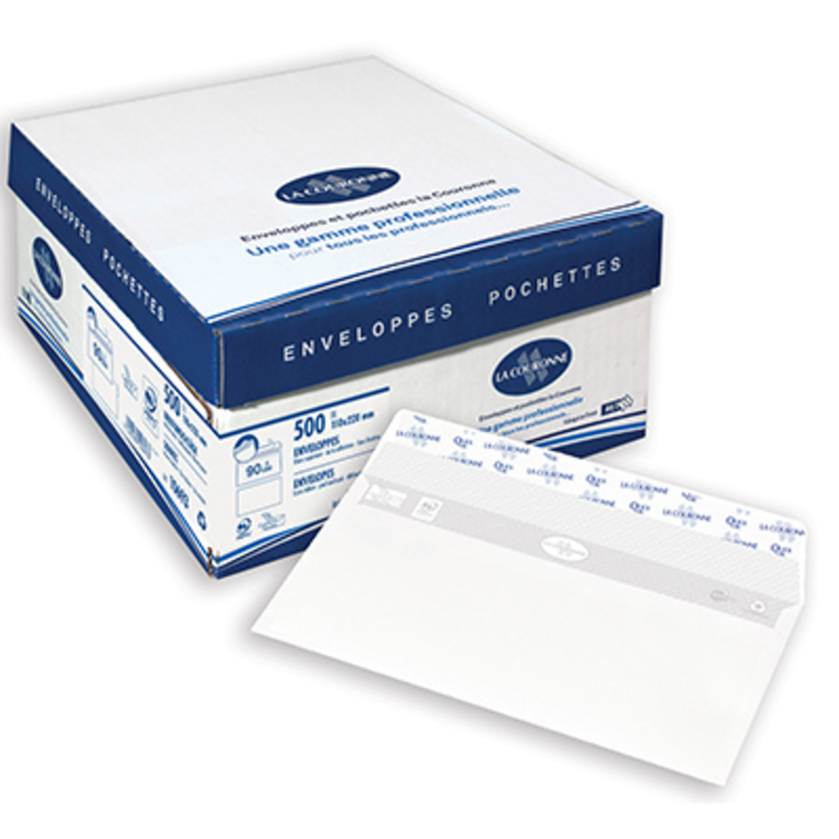 BOITE 250 ENVELOPPES GAMME SUPERIEURE CLASSIC 90G FORMAT C4 229X324MM AUTOADHESIVE KRAFT