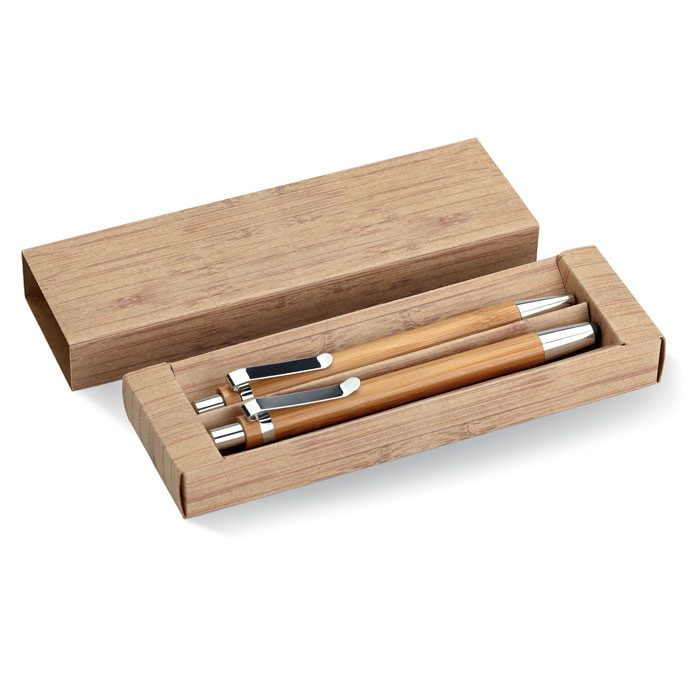 BAMBOOSET - Coffret stylo et crayon en bam