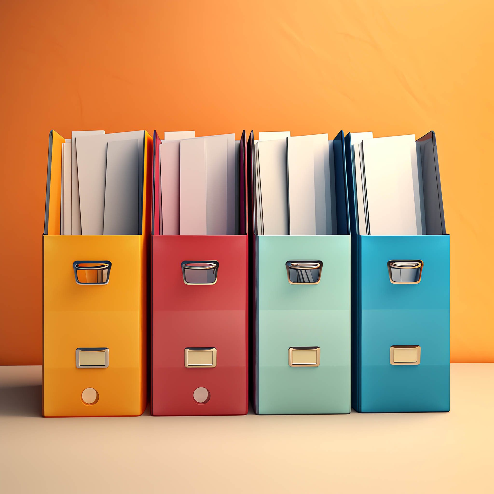 a group of colorful file folders